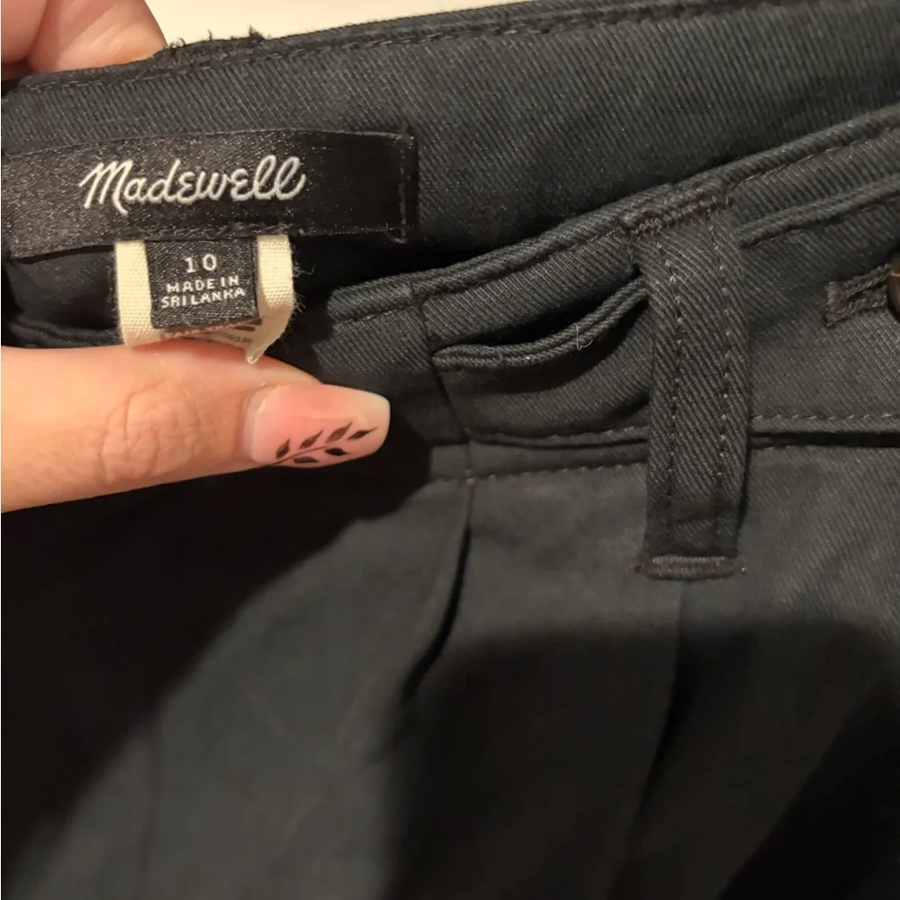 Madewell The Harlow Wide-Leg Linen Blend Black Pants - Picture 3 of 3